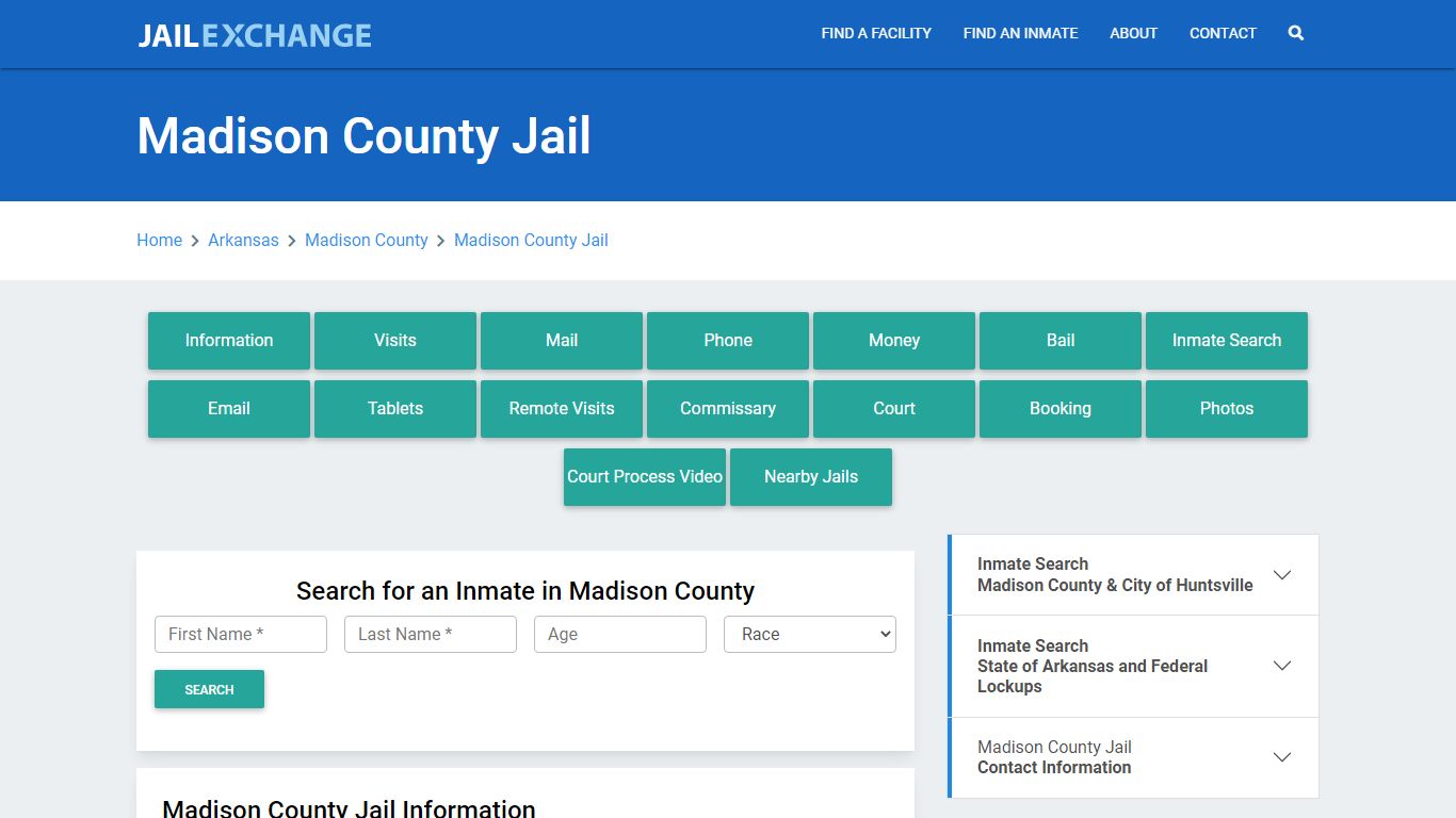 Madison County Jail Roster Lookup, AR, Inmate Search